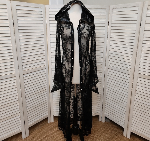 Dolls Kill Black Days Of Sin Duster Size S NWT - Picture 2 of 11